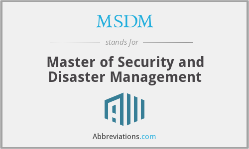 What does MSDM stand for?
